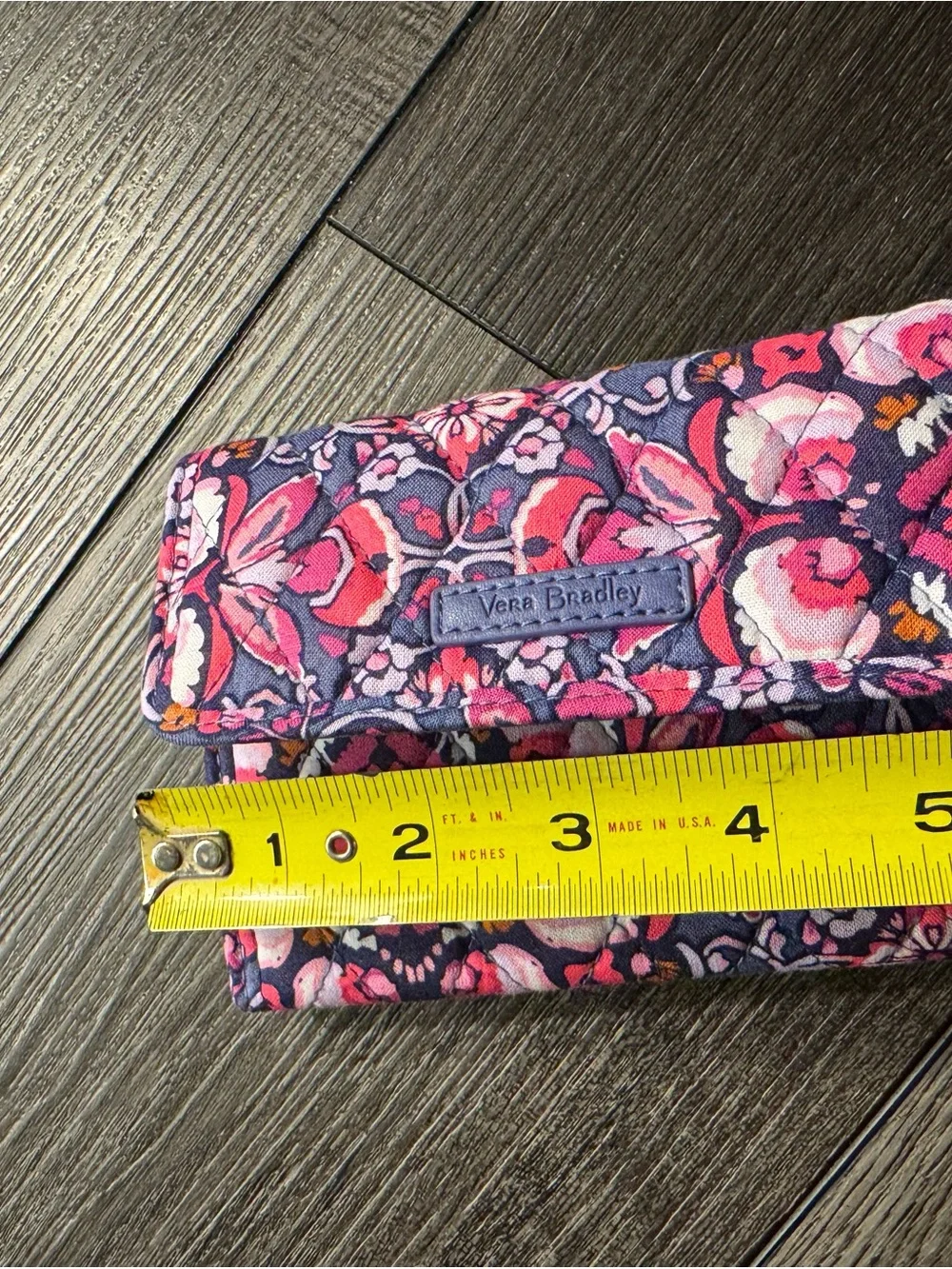 Vera Bradley Quilted Floral Wallet in Pink, Purple & Orange - Picture 5 of 6